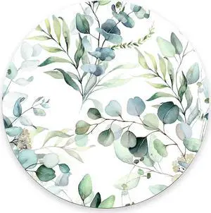 Mouse Pad Cute Mousepad with Design Round Grass Leaves Mat Small Non-Slip Rubber Gaming Pads Office Home Personalized Pad