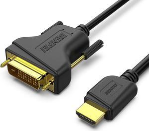 HDMI to DVI Cable 1.8m Bi Directional DVI-D 24+1 Male to HDMI Male High Speed Adapter Cable Support 1080P Full HD Compatible for Raspberry Pi Roku Xbox One PS4 PS3