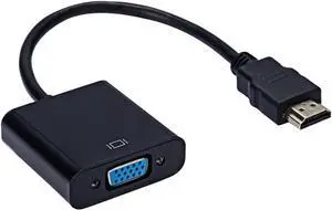 HDMI to VGA Adapter Gold-Plated HDMI to VGA Adapter Converter Full HD 1080P External Video Card Multi Monitor Adapter Desktop Laptop HDTV Monitor Projector- Black