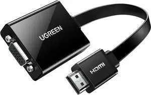 Active HDMI to VGA Adapter with 3.5mm Audio Jack HDMI Male to VGA Female up to 1080P for PC Laptop Ultrabook Raspberry Pi Chromebook Black