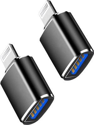 (Apple MFi Certified)Lightning Male to USB3.0 Female Adapter OTG Cable 2 Pack Portable USB Camera Adapter OTG Data Sync Cable for iPhone13/12/11/Xr/X/XS/8/7/Card Reader/Flash Drive/Mouse/MIDI Keyboard