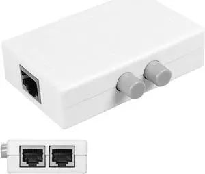 JSER UTP STP 2 in 1 Out 2 Ports RJ45 LAN CAT6 CAT5E Network Switch Selector Internal External Networking Switcher Splitter Box
