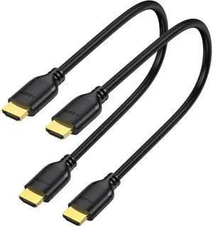 Short HDMI Cable 1 Foot 2-Pack 4K 1FT HDMI to HDMI Cable High Speed HDMI 2.0 Cord Supports 4K@60Hz 2K 1080P HDCP 2.2 HDR 3D ARC & Ethernet