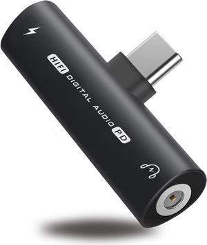 USB C to 3.5mm Headphone and Charger Adapter 2-in-1 USB Type C to AUX Mic Jack Dongle Cable with PD 60W Fast Charging Compatible with Samsung Galaxy S20 S21+ S22 S23 Ultra Note 20 10 Pixel iPad Pro