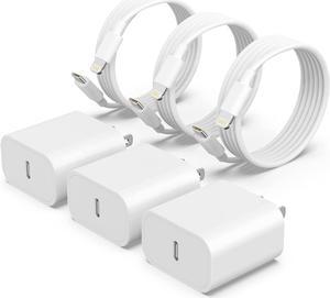 Apple MFi Certified 3 Pack iPhone 14 13 Fast Charger 20W PD USB C Wall Charger Adapter with 3 Pack 6FT Type C to Lightning Cable Compatible with iPhone 1413 Pro131212 Mini12 Pro Max11 Pro Max