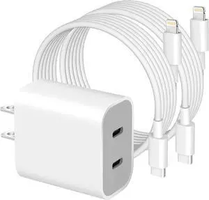 iPhone 14 Super Fast Charger Dual Port USB C Chargers iPhone Charger Fast Charging Block Quick  USB C Wall Adapter Plug 2Pack Type C Lightning Cable For iPhone 14/13/12/11/ProMax/MiNi/XR/SE/8Plus