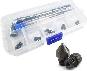 MK8 Nozzles Hardened Steel 3D Printer Extruders Nozzles 0.4mm/ 1.75 mm High Temperature Wear Resistant Compatible with DIY Tools and A Ten-Grid Parts Box for CR-8/ CR-10/ Ender 3/ Ender 3S /5/6 MK8 Nozzles Hardened Steel 3D Printer Extruders Nozzles 0.4mm/ 1.75 mm High Temperature Wear Resistant Compatible with DIY Tools and A Ten-Grid Parts Box for CR-8/ CR-10/ Ender 3/ Ender 3S /5/6