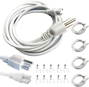 UL T5 T8 Power Cords Without Switch, 8ft 3 Prong LED Tube Light Extension Cable for Integrated LED Tube Light, LED Shop Garage Light Fixture,4Pack UL T5 T8 Power Cords Without Switch, 8ft 3 Prong LED Tube Light Extension Cable for Integrated LED Tube Light, LED Shop Garage Light Fixture,4Pack