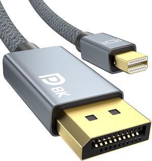 8K Mini DisplayPort to DisplayPort Cable 6.6ft, Mini DP to DP 1.4 Cable, Support 8K@60Hz, 4K@144Hz, 2K@240Hz, Gold-Plated Thunderbolt 2 to DP Cord for MacBook Air/Pro, Surface Pro, Monitor