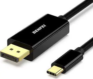 USB C to DisplayPort 6 Feet Cable USB Type-C to DP Adapter [Thunderbolt 3 Compatible] for MacBook Pro 2018/2017 MacBook Air/iPad Pro 2018 Samsung Galaxy S10/S9 Surface Book 2 and More
