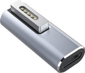 USB C to Magnetic T-Tip Adapter for MacBook Pro/Air Male-to-Female 65W PD Power Supply