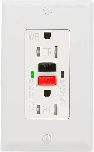 ANKO GFCI Outlet 15 Amp, UL Listed, Self-Test GFI Receptacles, TamperResistant, Weather Resistant, LED Indicator, with Decor Wall Plates and Screws, Indoor or Outdoor Use