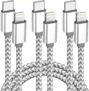 USB C to Lightning Cable 3Pack 6 FT MFi Certified iPhone Fast Charger Type c to Lightning Cable Nylon Braided iPhone Cord for iPhone 13 12 11 Pro Max Xr Xs 8 7 6 Plus and More USB C to Lightning Cable 3Pack 6 FT MFi Certified iPhone Fast Charger Type c to Lightning Cable Nylon Braided iPhone Cord for iPhone 13 12 11 Pro Max Xr Xs 8 7 6 Plus and More