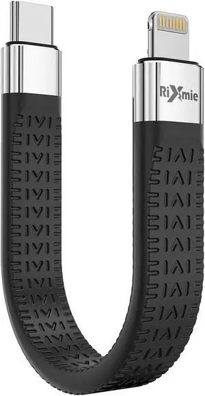 Short USB C to Lightning Cable [MFi Certified-13.5cm] 30W Fast Charging for 14 Pro/14/13/13 Pro/12 Pro Max/12/11/11 Pro/X/XS AirPods iPad Pro Air Mini MacBook (Not Work with DAC)- Black