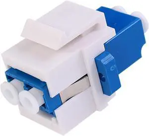 6 Pack Duplex LC to LC F/F Coupler Keystone Jack Modular for Patch Panels and Wall Plates,Surface Mount Boxes, LC UPC Fiber Optic Adapter Compatible with SingleMode Multimode|1.25G/10GB OS1-2/OM1-3)