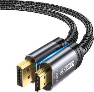 4K DisplayPort to HDMI Cable Adapter 10FT DP to HDMI Male Video UHD 4K@30Hz/2K@60/1080P@120 Nylon DP to HDTV Uni-Directional Cord for  Projector Desktop AMD NVIDIA  HP ThinkPad