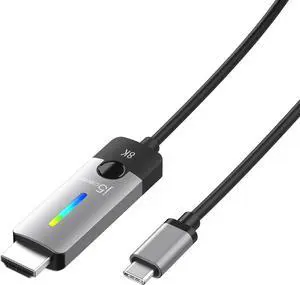 j5create USB Type C to HDMI Cable- 5.9FT / 1.8m (8K@60Hz, 4K@120Hz) with RGB LED Light for MacBook Pro, MacBook Air, iPad Pro, Samsung Galaxy, Surface Pro, Dell, HP (JCC157) j5create USB Type C to HDMI Cable- 5.9FT / 1.8m (8K@60Hz, 4K@120Hz) with RGB LED Light for MacBook Pro, MacBook Air, iPad Pro, Samsung Galaxy, Surface Pro, Dell, HP (JCC157)