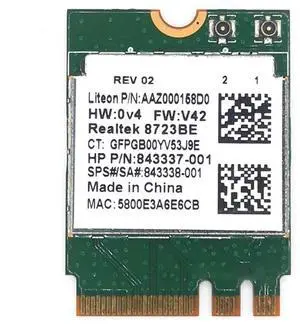RTL8723BE WiFi Card Wireless Network Card 300M NGFF M2 Bluetooth-compatible4.0 Sps 843338 843338-001 Universal Edition