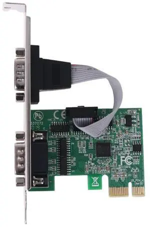 PCIe Dual Serial Expansion Card Chip AX99100 2 Port Industrial DB9 COM RS232 Converter Adapter Controller for Desktop PC
