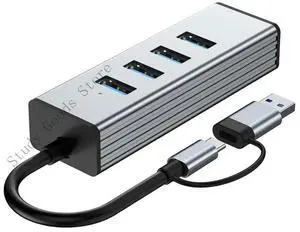 4 Port USB3.0 Hub Adapter 10Gbps Data Transfer with Long Cable for Smartphones Tablets Laptops Efficient USB Splitter