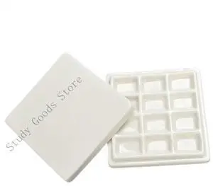 12 Grids Watercolor Palette Ceramic Mixing Tray Ceramic Paint Palette for Acrylic Gouache Watercolor Painting