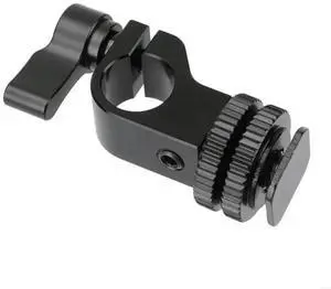 Lightweight 15mm Single Rod Clamp Hot Shoe Extension Bracket Camera Accessory with Shoe Adapter for Photographers