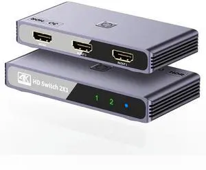 HDMI-compatible Switcher 4K 60Hz Audio 1 split 2 Bi-Direction Adapter for PS4 PS5 TV Box HD Switcher Computer Monitor