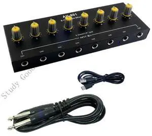 Professional 8 Input 1 Output Portable Audios Mixer For MultiChannel Audios With Builts In Isolated Power Supply