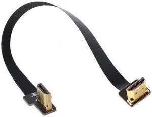 Cablecc CYFPV 50cm Dual 90 Degree Right-Up Angled HDMI Type A Male to Male HDTV FPC Flat Cable for FPV HDTV Multicopter Aerial Photography