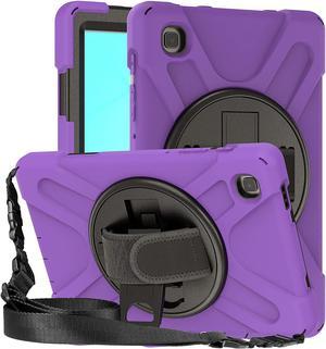 Galaxy Tab A7 8.7 T220 Shield Case, Shockproof Heavy Duty Impact Drop Protection Case Cover for Samsung Galaxy Tab A 7 SM-T220 SM-T225 (Black/Purple)