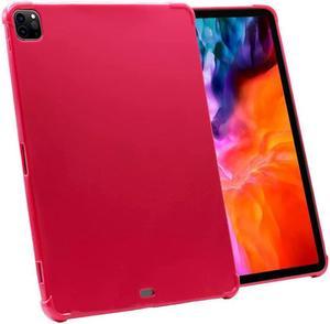 iPad Pro 12.9 5th Gen (2021) Case TPU Thin Skin Flexible Slip on Cover for Apple iPad 12.9 5th Gen (2021) (Hot Pink)