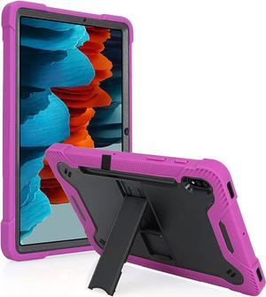 Galaxy Tab S7 case 11 inch T870, Shockproof Rugged Heavy Duty Protection Cover Kickstand Case for Samsung Galaxy Tab S7 11" SM-T870 2020 (Guardian Black/Hot Pink)