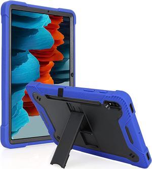 Galaxy Tab S7 case 11 inch T870, Shockproof Rugged Heavy Duty Protection Cover Kickstand Case for Samsung Galaxy Tab S7 11" SM-T870 2020 (Guardian Black/Blue)