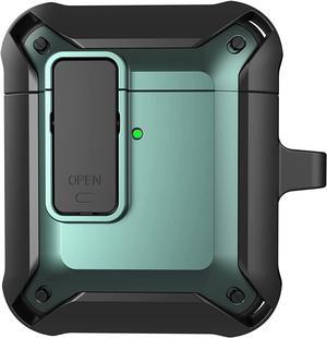 Airpod 3rd Generation Rugged Heavy Duty Armor Case, Anti-Scratch Full-Body Slim and Lightweight Cover for Apple Airpod 3rd Gen (Black/Green)