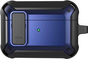 Airpod 3rd Generation Rugged Heavy Duty Armor Case, Anti-Scratch Full-Body Slim and Lightweight Cover for Apple Airpod 3rd Gen (Black/Blue)