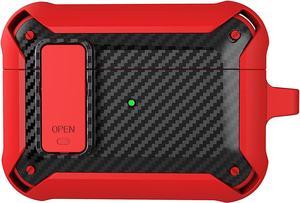 Heavy Duty Armor Case Rugged Protection for Apple Airpod 1st 2nd Gen (Black/Red)