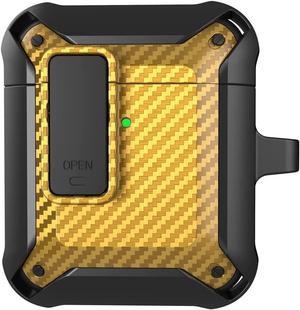 Heavy Duty Armor Case Rugged Protection for Apple AirPod 3rd Gen (Black/Yellow)