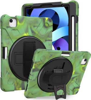 iPad Air 10.9 Pro 11 1st 2nd Gen Case Cover, Heavy Duty Shield Hand/Palm Grip Strap Shoulder Strap Sling for Apple ipad Air 4 Pro 11 2018/2020 [Shield Camouflage]