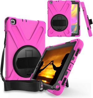 Galaxy Tab A 8.0 T290 Case, Shockproof Heavy Duty Impact Drop Protection Case Cover for Samsung Galaxy Tab A T290/T295/T297 SM-T290 SM-T295 SM-T297 (Shield Hot Pink)