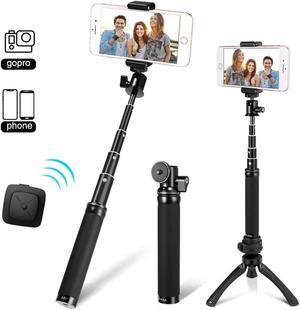 Fotopro Selfie Stick, Tripod for iPhone, Selfie Stick Tripod Sets for Camera, Action Camera, iPhone 7 7Plus 6s 6 and Other Smartphones with Mobile Phone Adapter and Bluetooth Remote Shutter