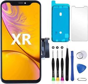 for iPhone XR Screen Replacement 6.1 inch Touch Screen LCD Display Digitizer iPhone Xr Frame Assembly Repair Tool and Adhesive Strips Compatible with Model A1984, A2105, A2106, A2108