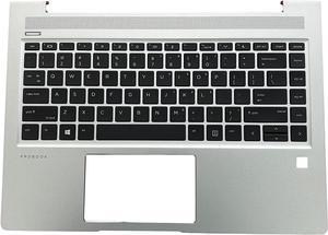 Replacement for HP ProBook 445 445R 440 G6 Laptop Upper Case Palmrest Keyboard Assembly Part L44589-001 Top Cover,Silver,14 inch - OEM