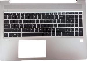 Replacement for HP Probook 450 455R G6 450 455 G7 Laptop Upper Case Palmrest Non-Backlit Keyboard Assembly Part L45091-001 Top Cover Silver - OEM