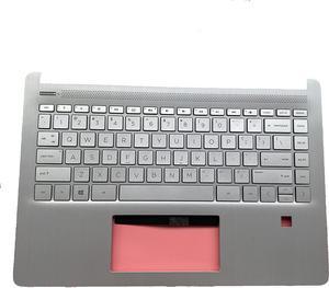 Replacement for 14T-DQ 14s-dq 14s-dr 14Z-FQ 14s-fq 14-dq Laptop Upper Case Palmrest with Fingerprint Hole Backlit Keyboard Touchpad Assembly Part L61507-001 Sliver - OEM