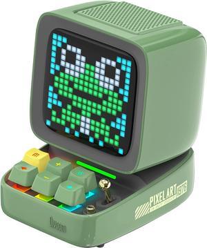 Divoom Ditoo Programmable Pixel Art LED-Bluetooth-Speaker Showing-Clock Emoji DIY Design for Home Wedding Party Decoration with Wireless App Control (Green)