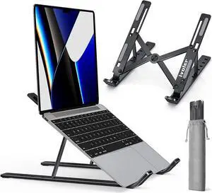 Laptop Stand, Laptop Holder Riser Computer Tablet Stand, 6 Angles Adjustable Aluminum Ergonomic Foldable Portable Desktop Holder Compatible with MacBook,iPad, HP, Dell, Lenovo 10-15.6\u201d Black