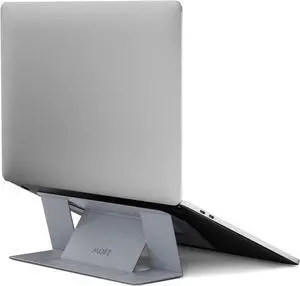 MOFT Invisible Laptop Stand for Laptops Without Bottom Vents, Lightweight Adhesive 2-Height Repositionable Residue-Free Laptop Desk Table Stand, Up to 16 inch, Load-Bearing 5 kg (Silver)