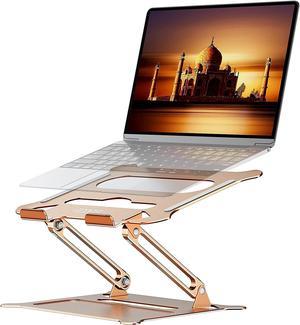 Urmust Laptop Notebook Stand Holder Adjustable Ultrabook Stand Riser Portable Compatible with MacBook Air Pro HP Dell XPS Lenovo All laptops 10-15.6"(Gold)