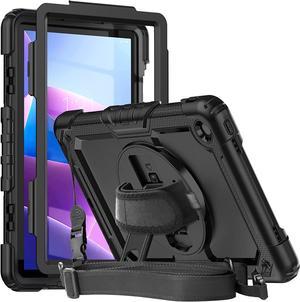 Case for Lenovo Tab M10 Plus 3rd Gen 10.6 Inch 2022 | TB125FU/TB128FU/TB128XU Case with Screen Protector Pen Holder | 3 Layer Shockproof Rugged Durable Rubber Protective Case W/ Shoulder Strap