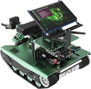 Yahboom Jetson Nano AI Robotic Kit with Silan A1 Radar ROS Smart Tank Car DIY Robot Arm Kit for Adults SLAM Build Maps, Autonomous Navigation, 7-inch Touch Screen & Depth Camera Optional